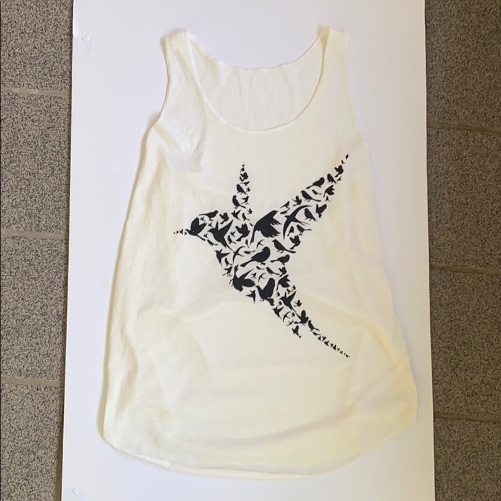 Bird decal White Tank Top - very soft